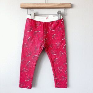 Zara red bow leggings 12-18m